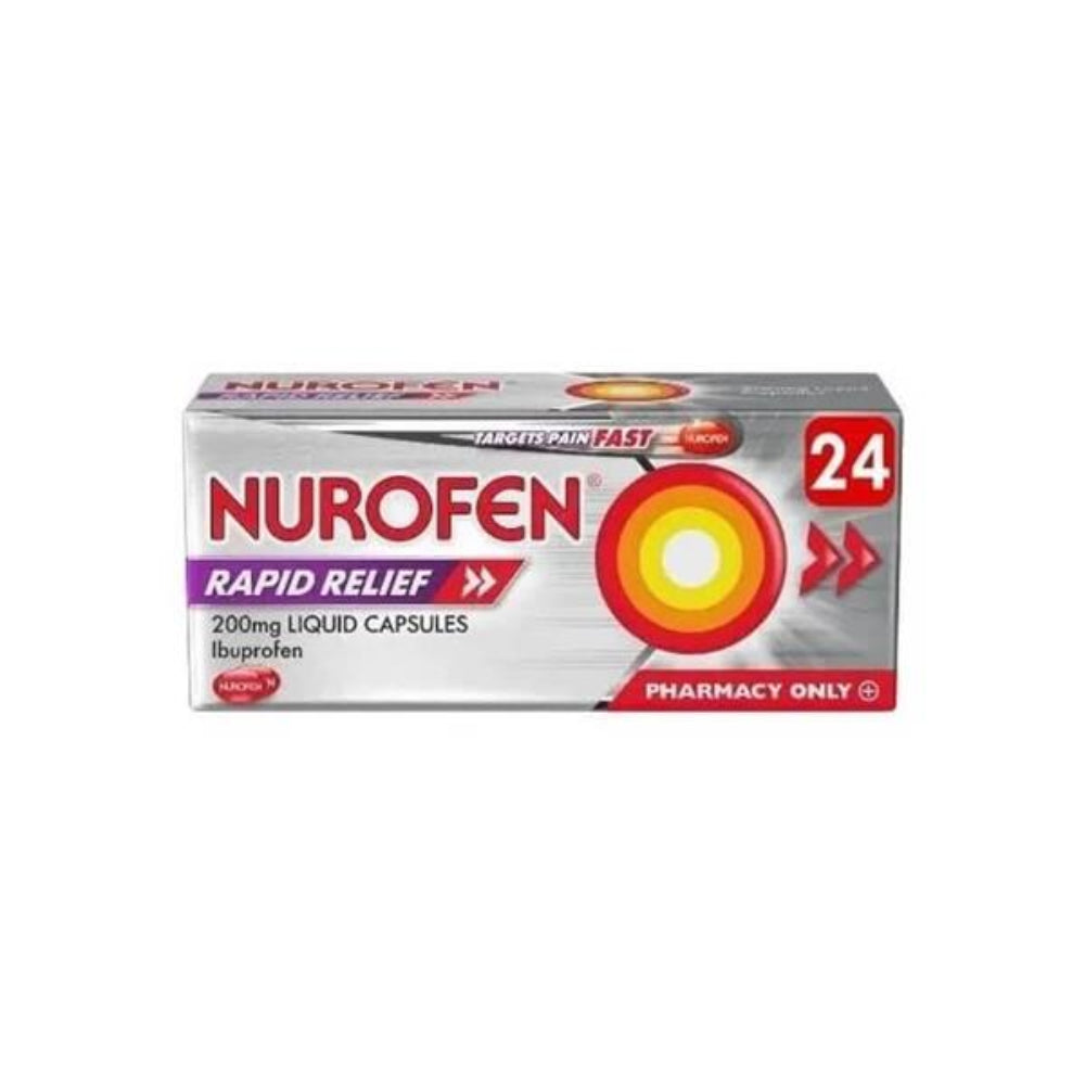 Nurofen, Rapid Relief Ibuprofen 200Mg Liquid Capsules 24 Pack