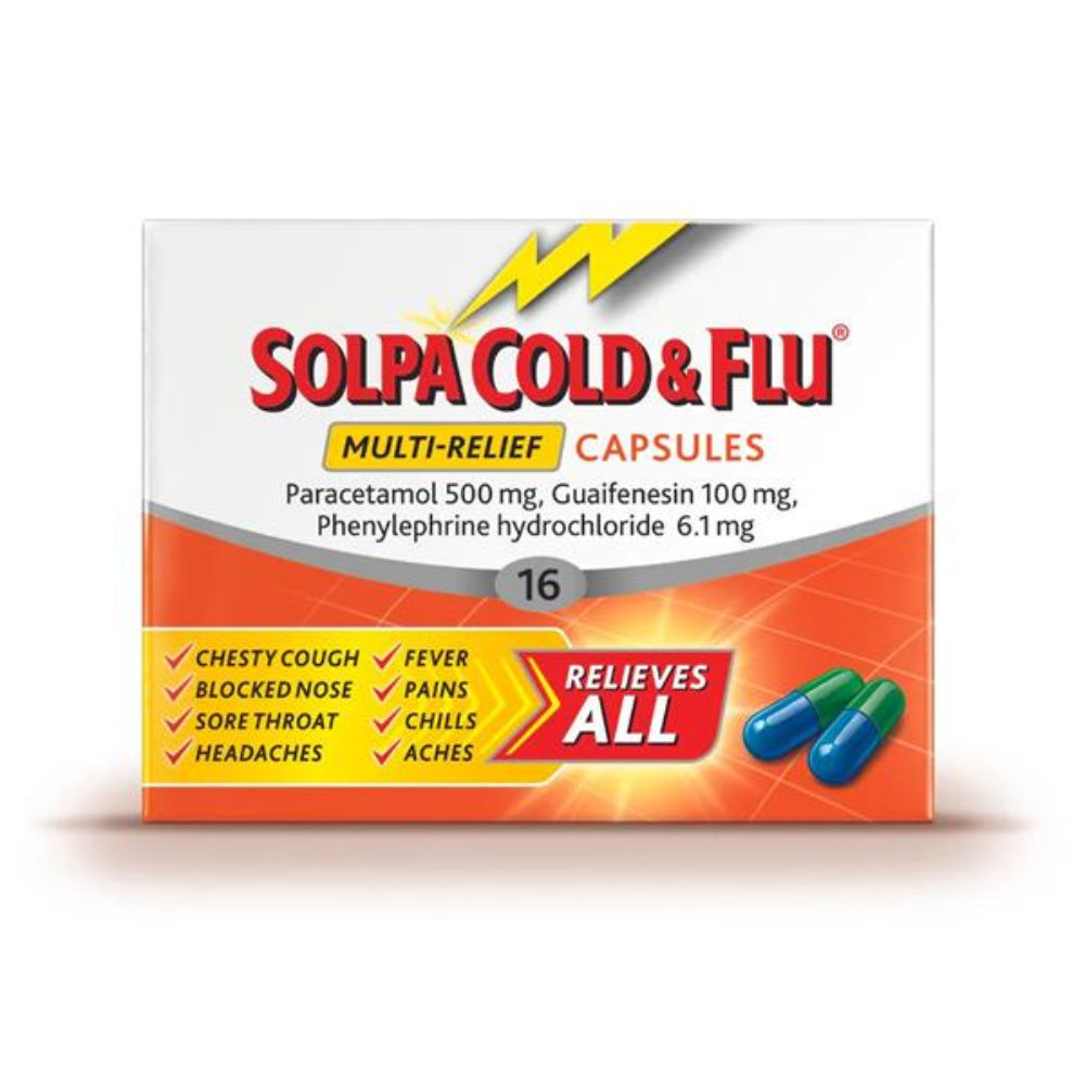 SolpaCold & Flu 500Mg Capsules - 16 Pack