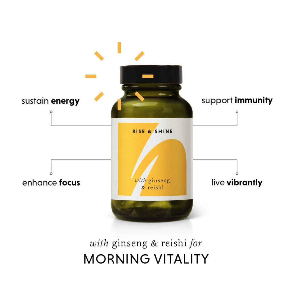 The Herbtender, Rise & Shine Reishi & Ginseng 60 Vegan Capsules