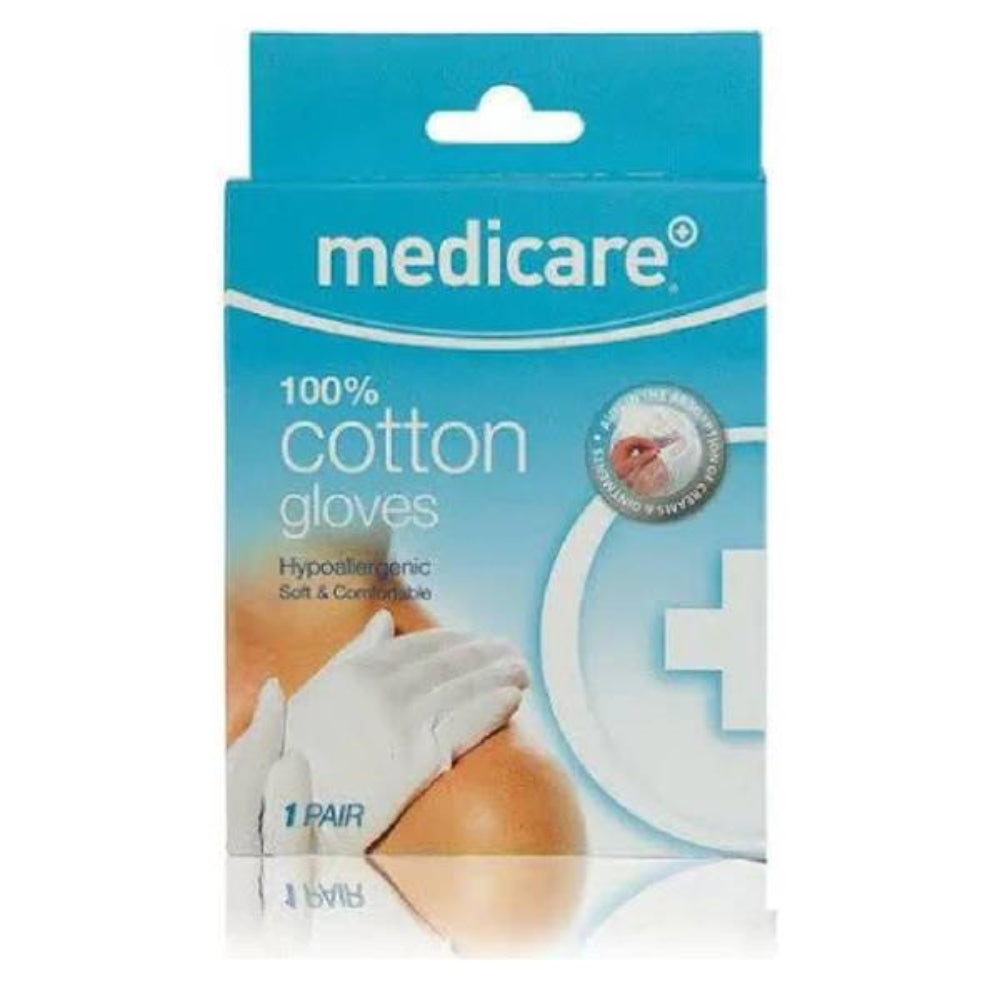 MEDICARE, 100% Cotton Gloves 1 Pair Small