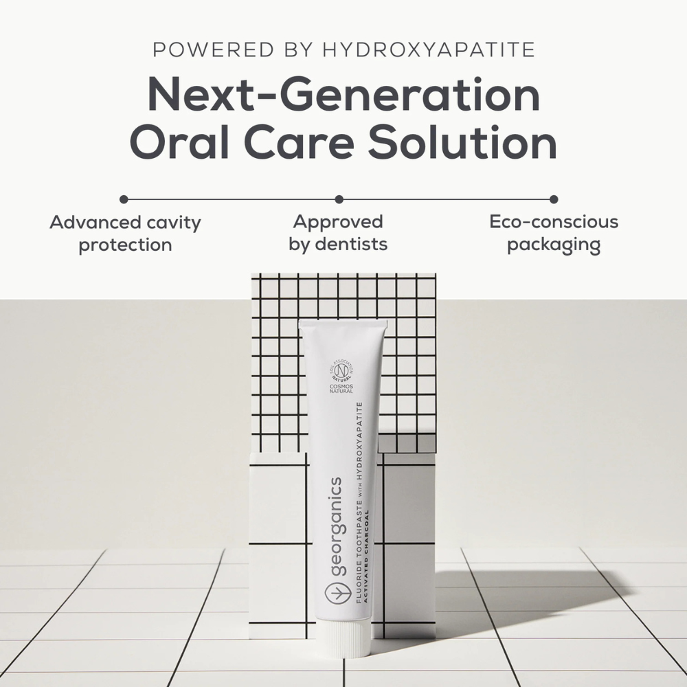 Georganics, Activated Charcoal Fluoride Toothpaste With Hydroxyapatite 75ml