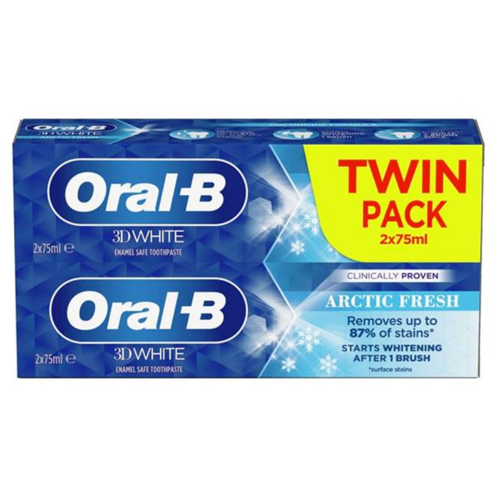 ORAL B, 3D White Toothpaste Twin Pack