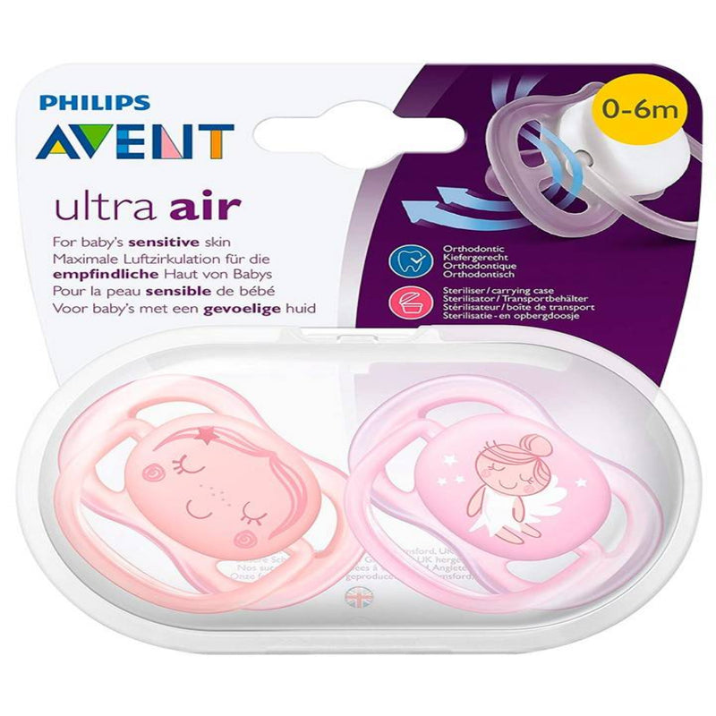 Avent, Ultra Girls Twin Pack Soother 0-6 months
