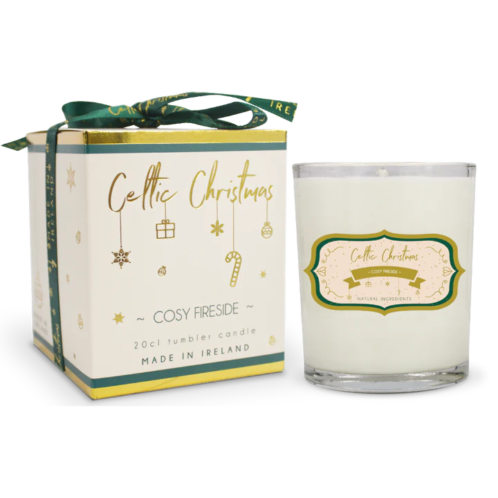 Celtic Candles, Cosy Fireside 20cl Candle Ribbon