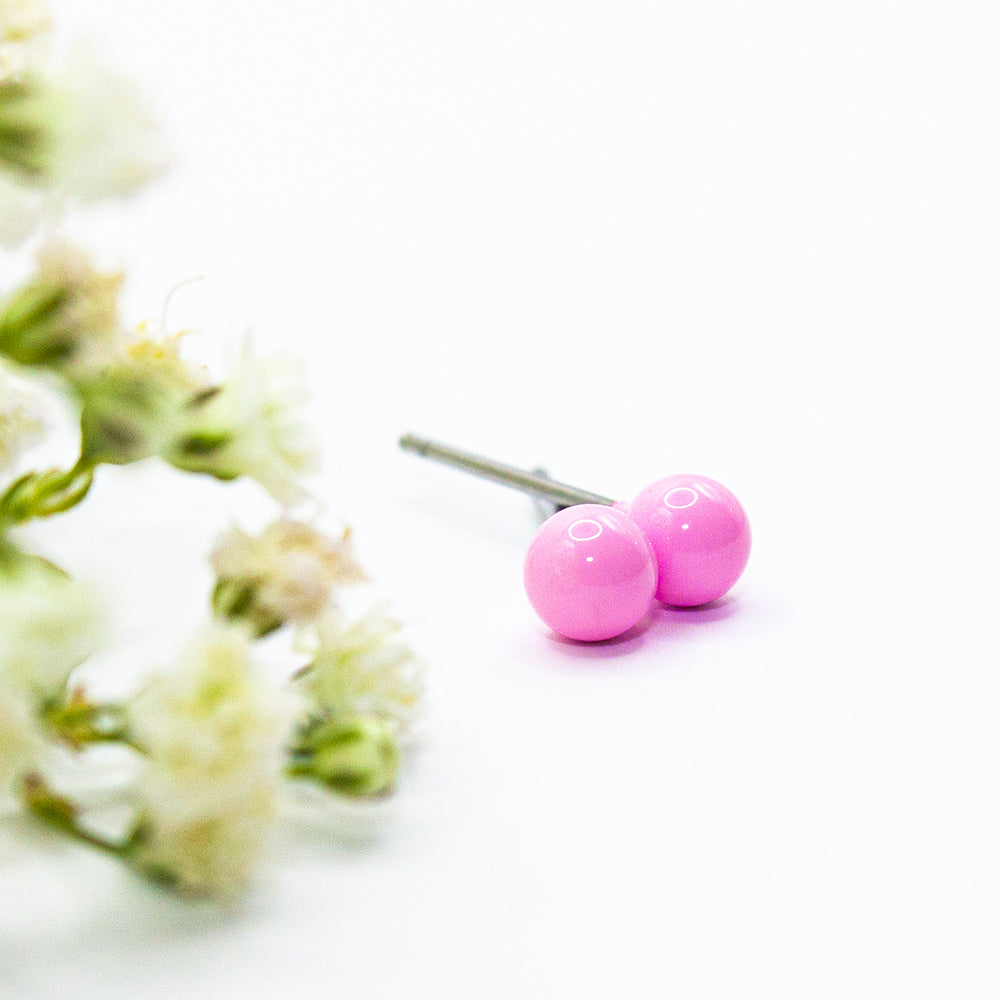 Earsense. Pink Ball Studs 3mm