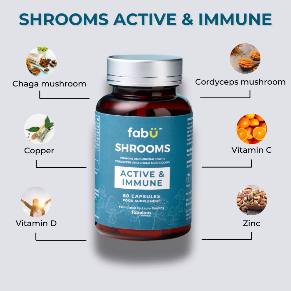 fabÜ, SHROOMS Active & Immune 60 Capsules