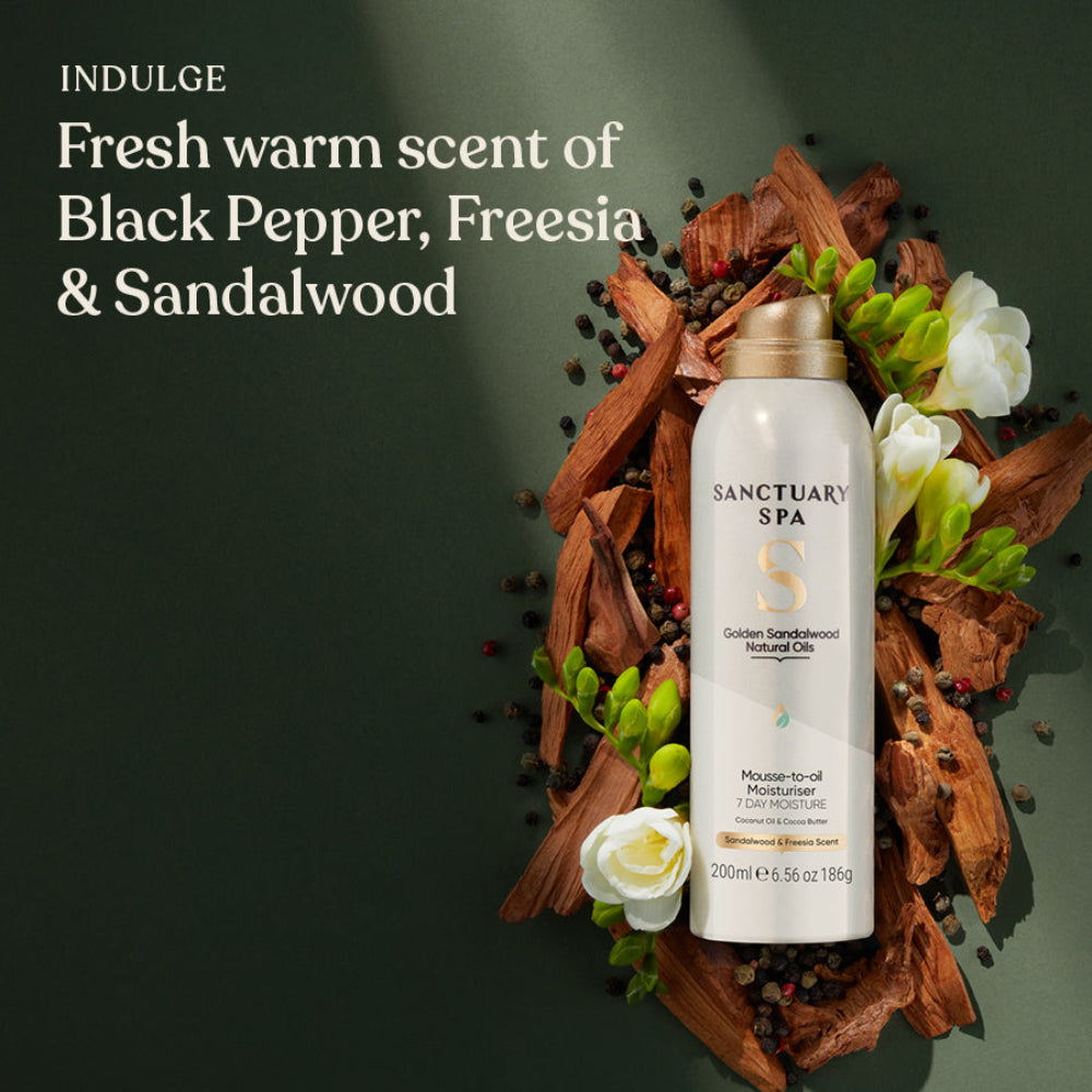 Sanctuary Spa,  Golden Sandalwood Natural Oils Mousse-to-Oil Moisturiser 200ml
