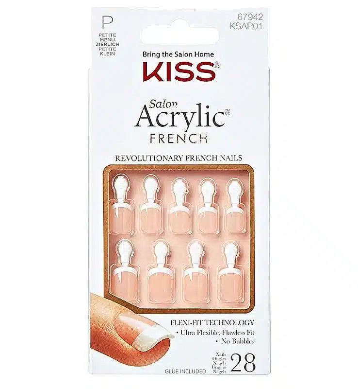 Kiss, Salon Acrylic French Nail - Crush Hour