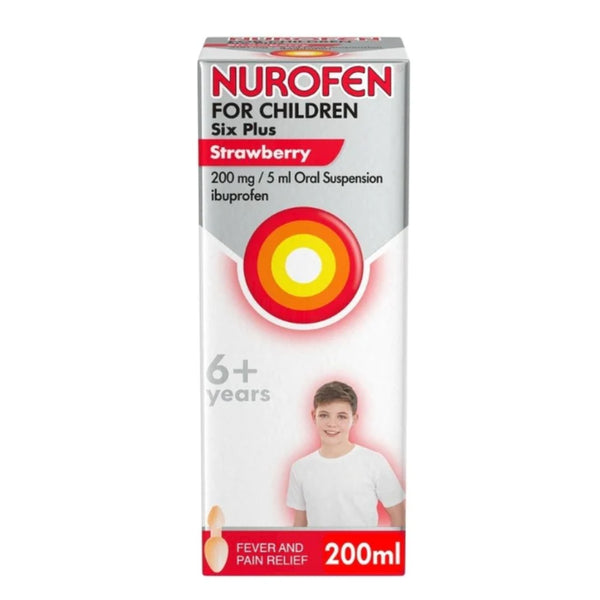 Nurofen For Children 6+ Strawberry 200Mg/5ml Oral Suspension 200ml