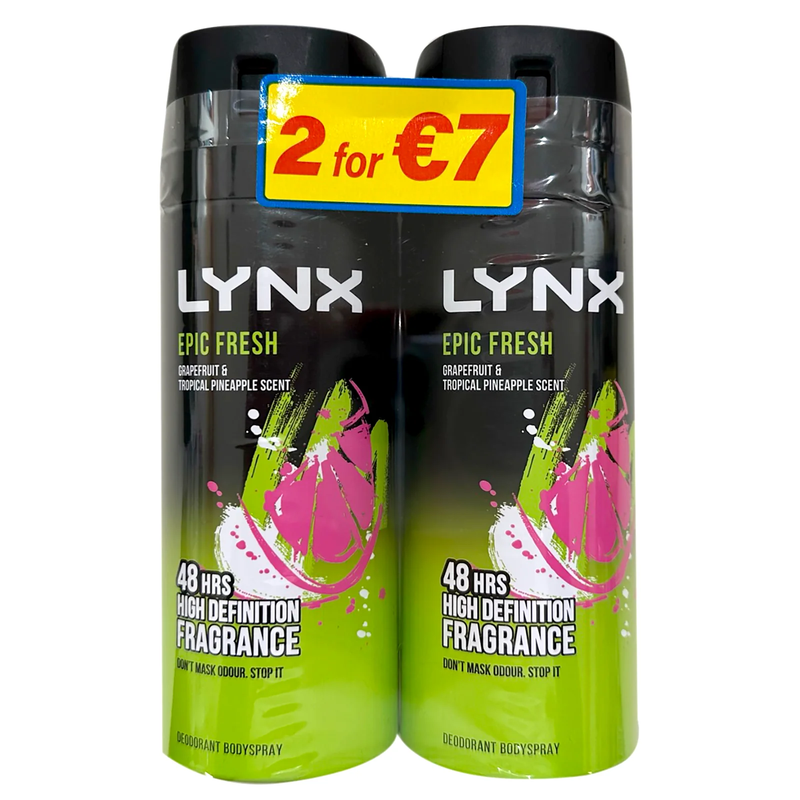Lynx Body Spray Epic Twin 2X150ML