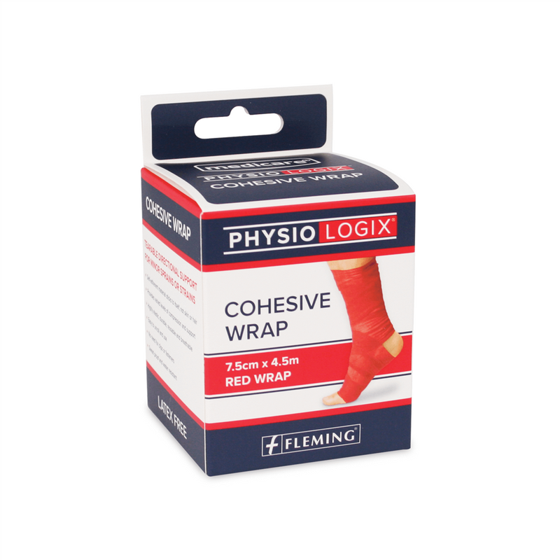 Physiologix, Cohesive Wrap Red 7.5cm X 4.5M