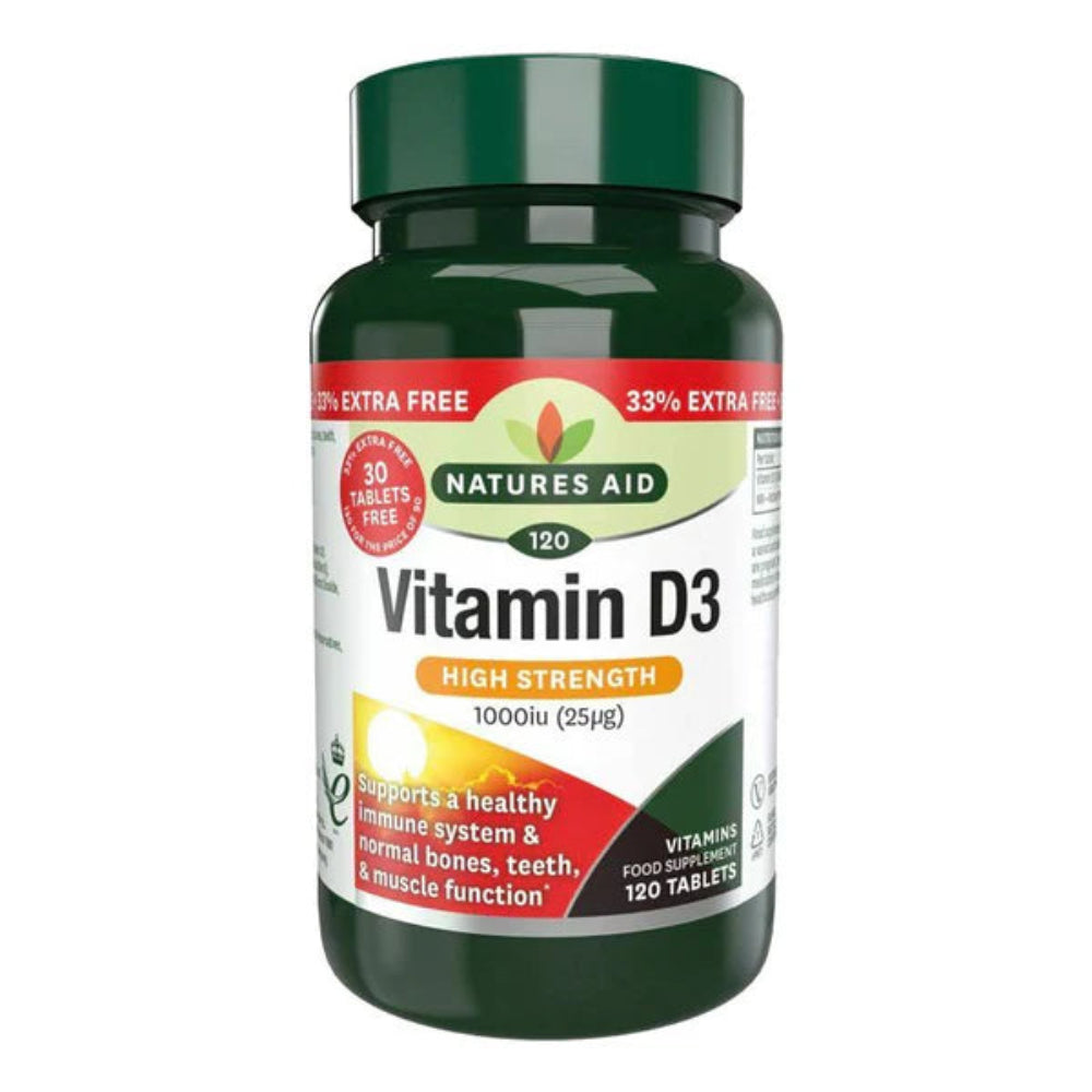 Natures Aid  33% Xtra Vit D3 1000iu 90 + 30 Tabs