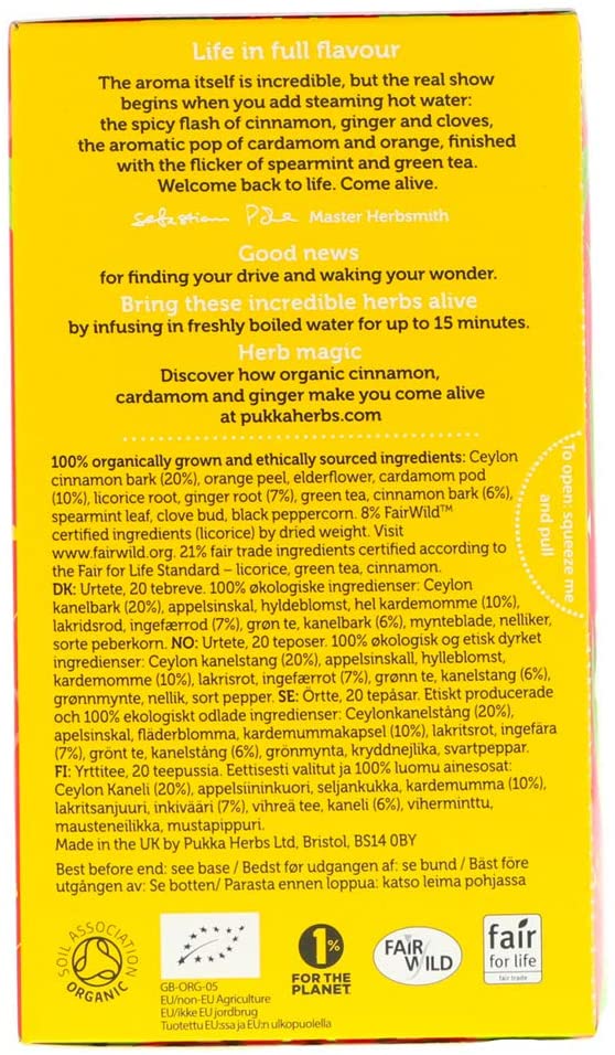 Pukka Herbs, Revitalise Organic Herbal Tea 20 Sachets Default Title