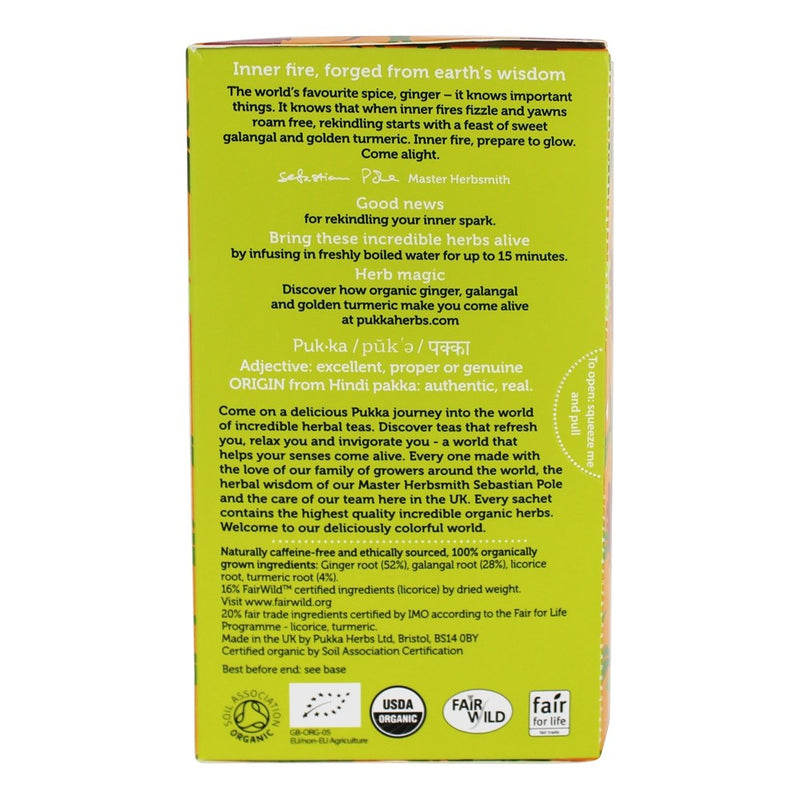 Pukka Herbs, Three Ginger Organic Herbal Tea 20 Sachets Default Title