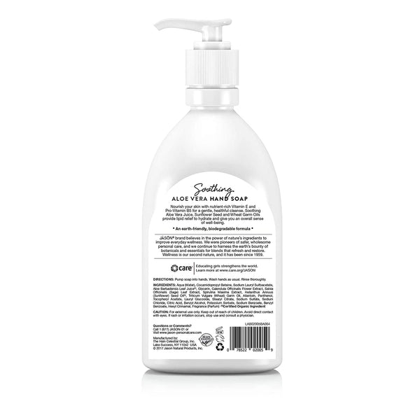 Jason, Soothing Aloe Vera Hand Soap With Pump 473ml Default Title