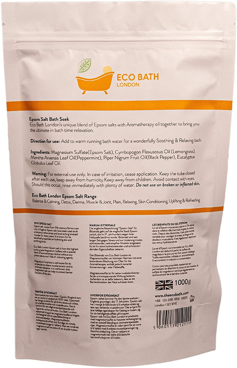 Eco Bath Co, Muscle & Joint Epsom Salt Bath Soak 1kg Default Title