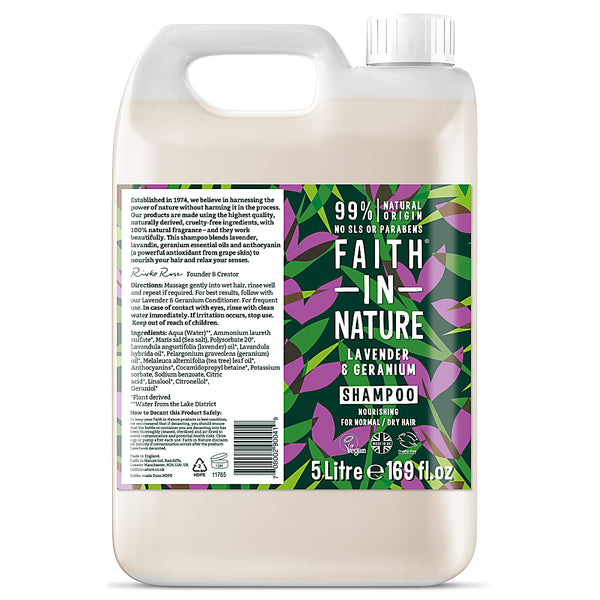 Faith In Nature, Lavender Geranium Shampoo 5L 5L Default Title