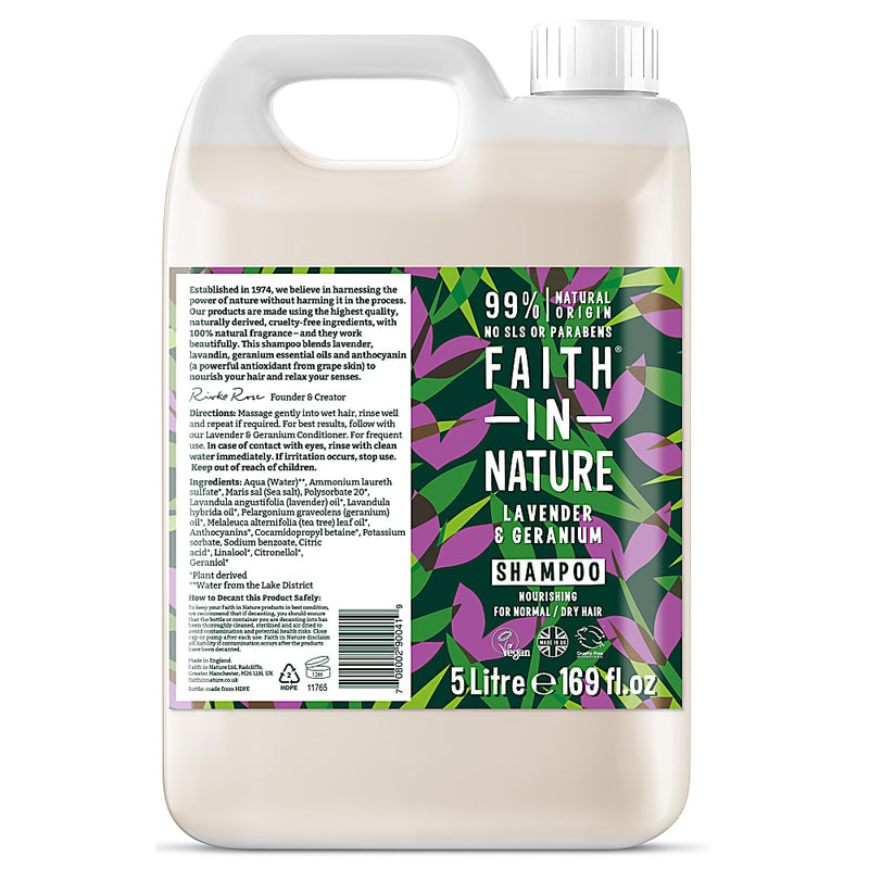 Faith In Nature, Lavender Geranium Shampoo 5L 5L Default Title