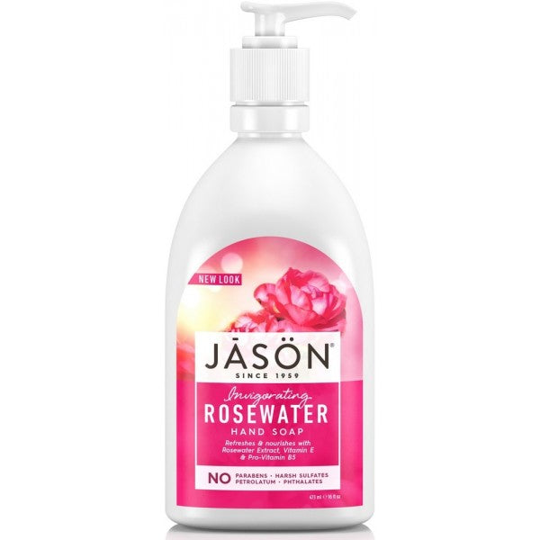 Jason, Invigorating Rosewater Hand Soap With Pump 473ml Default Title