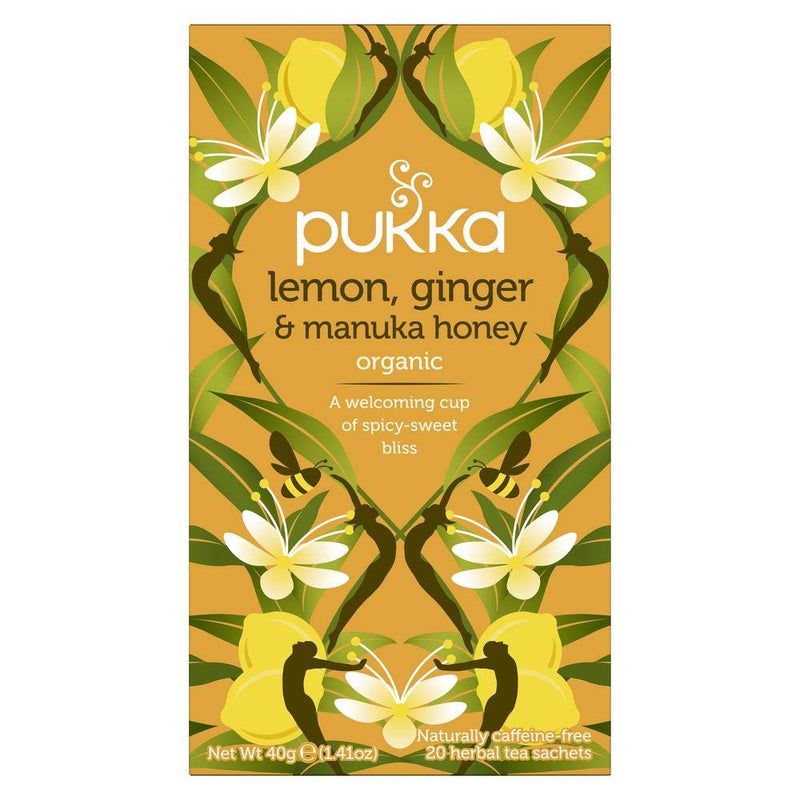 Pukka Herbs, Lemon, Ginger & Manuka Honey Organic Herbal Tea 20 Sachets Default Title