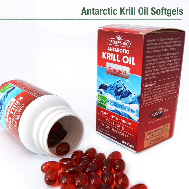 Natures Aid, Krill Oil 500mg 60 Capsules Default Title