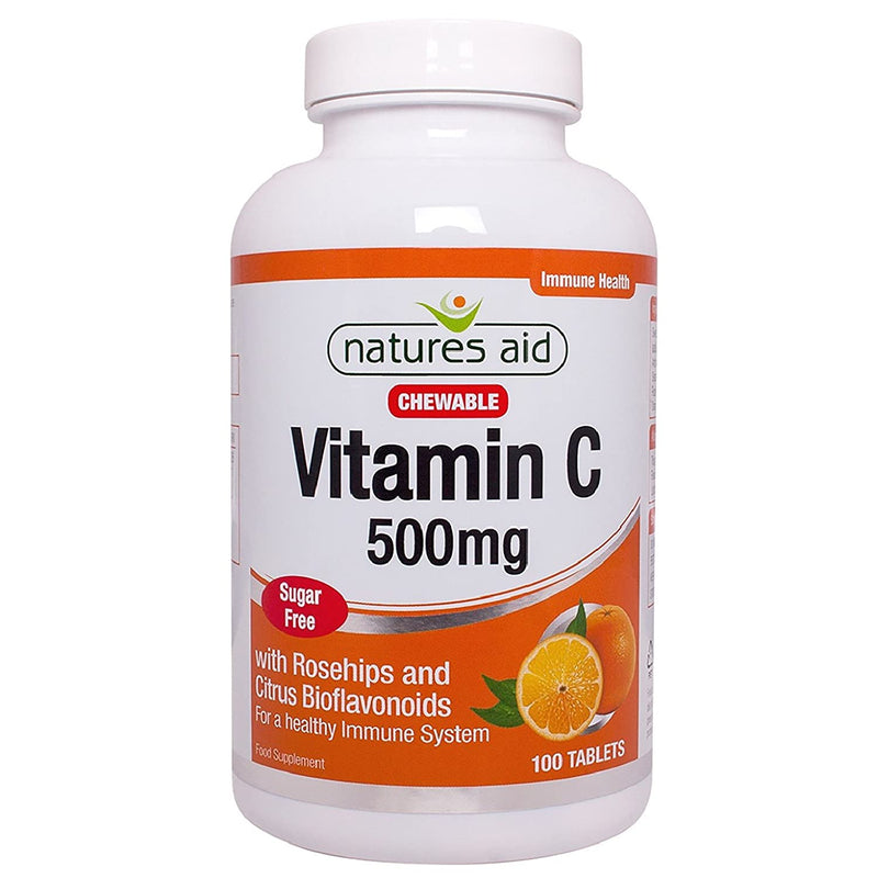 Natures Aid, Vitamin C 500mg Chewable 100 Tablets Default Title
