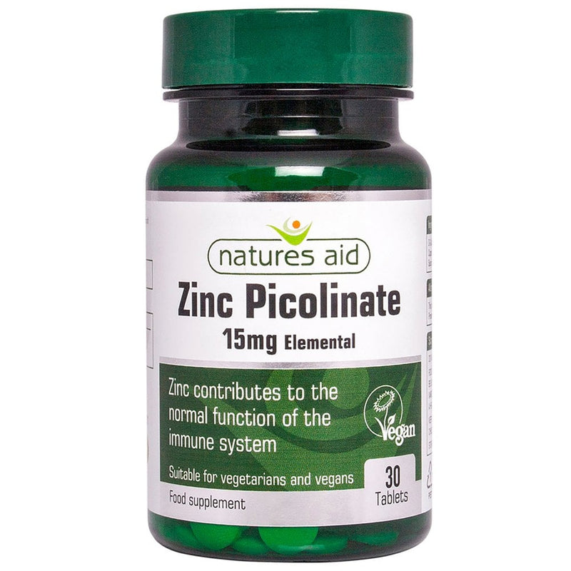 Natures Aid, Zinc Picolinate 15mg 30 Tablets Default Title