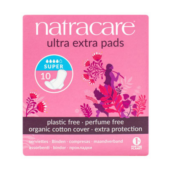 Natracare, Natural Ultra Extra Period Pads Super With Wings 10s Default Title