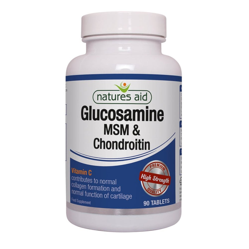 Natures Aid, Glucosamine 500mg, MSM 500mg & Chondroitin 90 Tablets Default Title