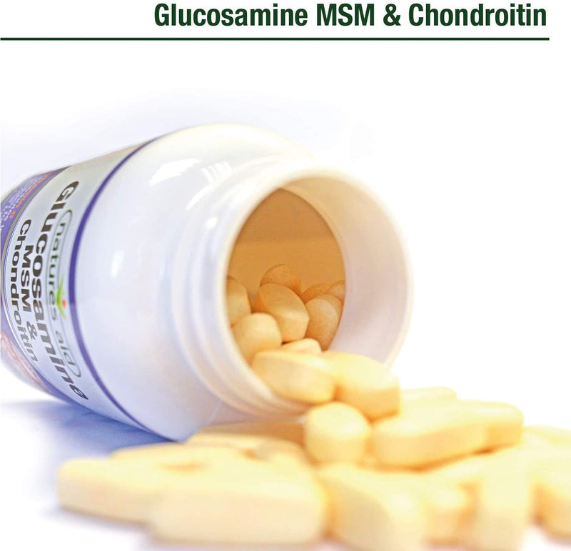 Natures Aid, Glucosamine 500mg, MSM 500mg & Chondroitin 180 Tablets Default Title