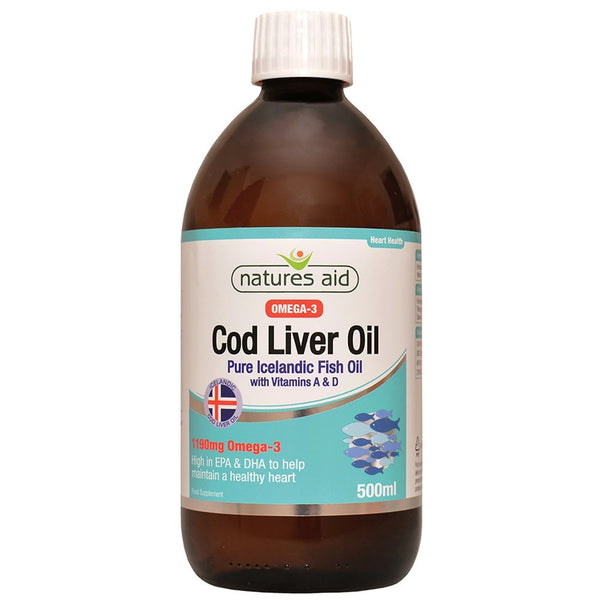 Natures Aid, Cod Liver Oil Liquid With Vitamin A & D 500ml Default Title