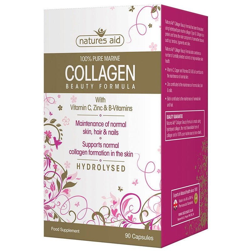 Natures Aid, Collagen Beauty Formula With Vitamin C, Zinc & B-Vitamins 90 Capsules Default Title