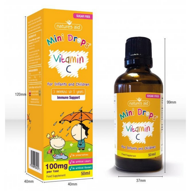 Natures Aid, Mini Drops Vitamin C Infants & Children 50ml