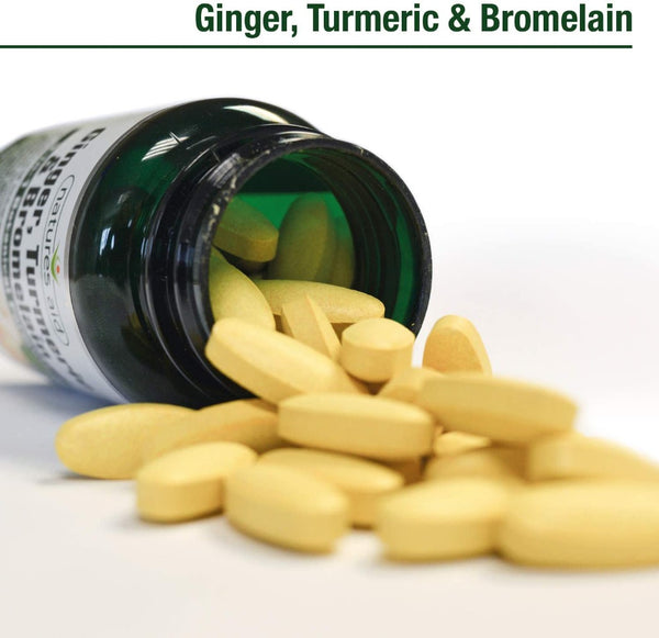 Natures Aid, Ginger, Turmeric & Bromelain 60 Tablets Default Title