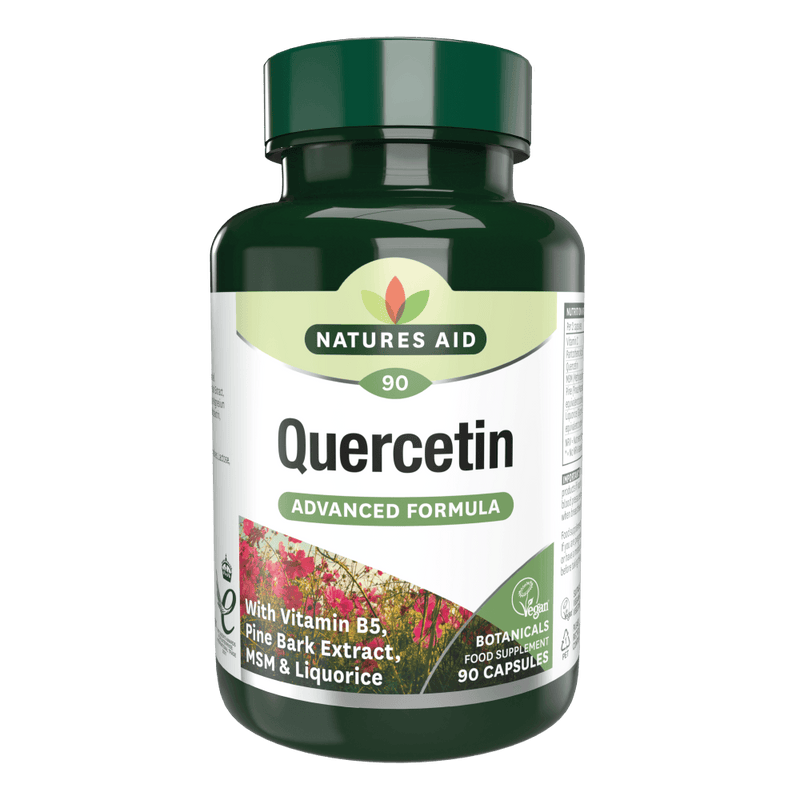 Natures Aid, Quercetin Formula With Vitamin B5, Pine Bark Extract, MSM & Liquorice 90 Capsules