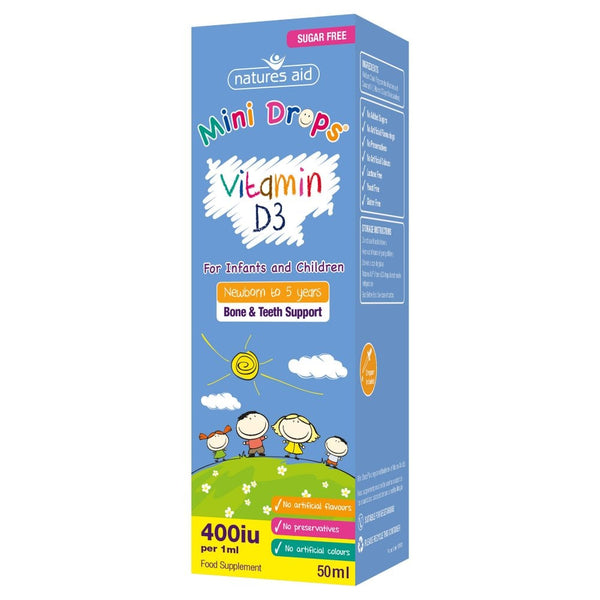 Natures Aid, Mini Drops Vitamin D3 400iu Mini Infants & Children 50ml Default Title