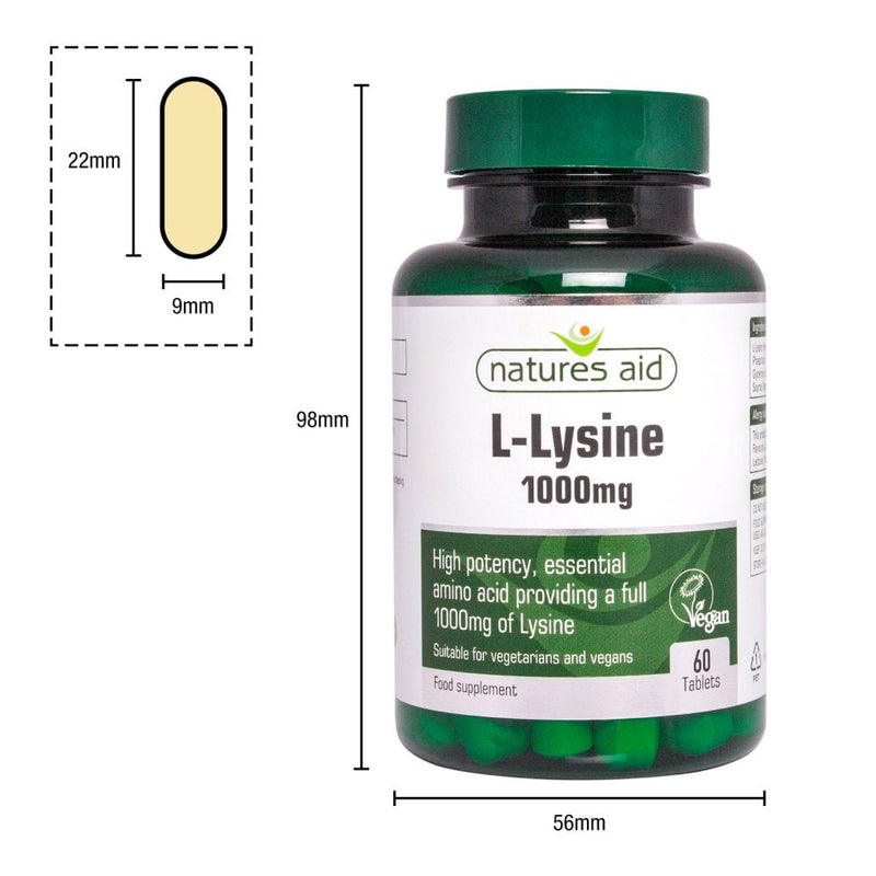 Natures Aid, L-Lysine 1000mg 60 Tablets Default Title