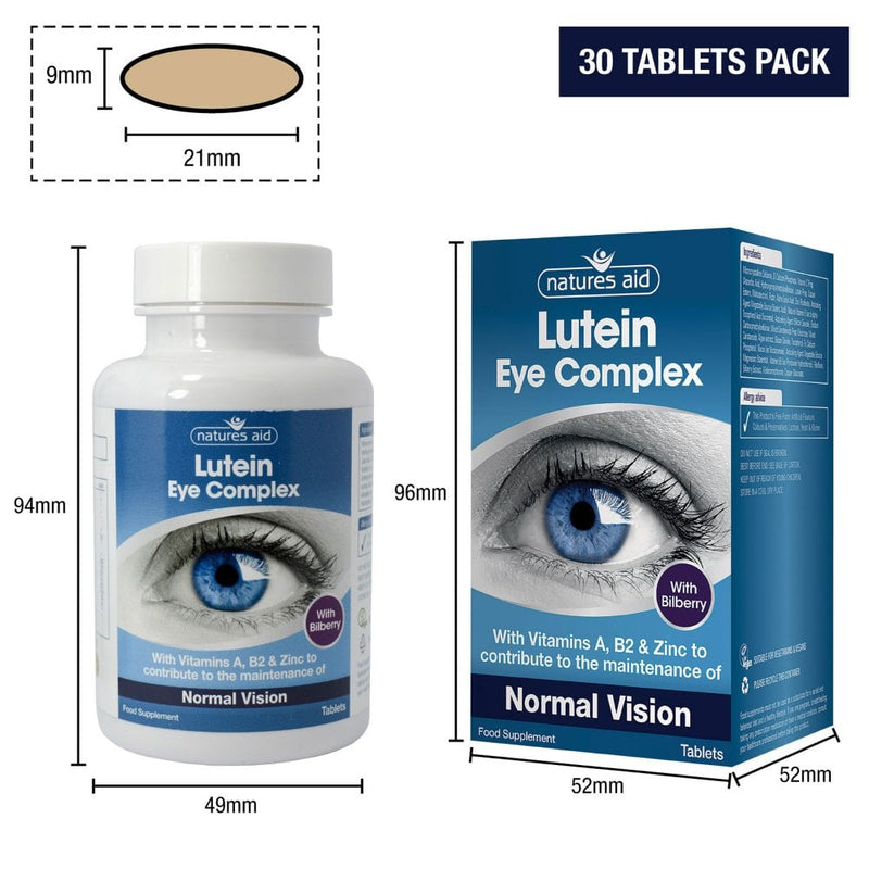 Natures Aid, Lutein Eye Complex With Bilberry 30 Tablets Default Title