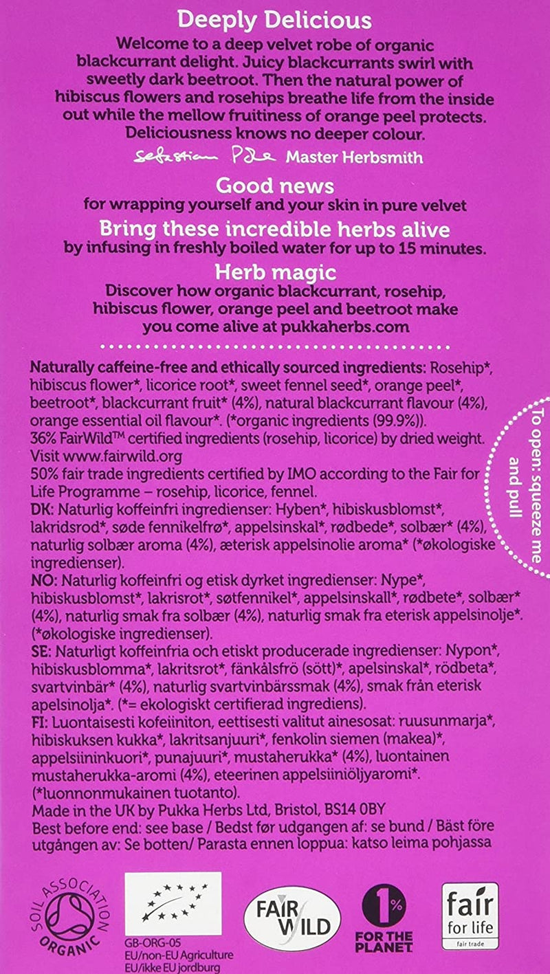 Pukka Herbs, Blackcurrent Beauty Organic Herbal Tea 20 Sachets Default Title