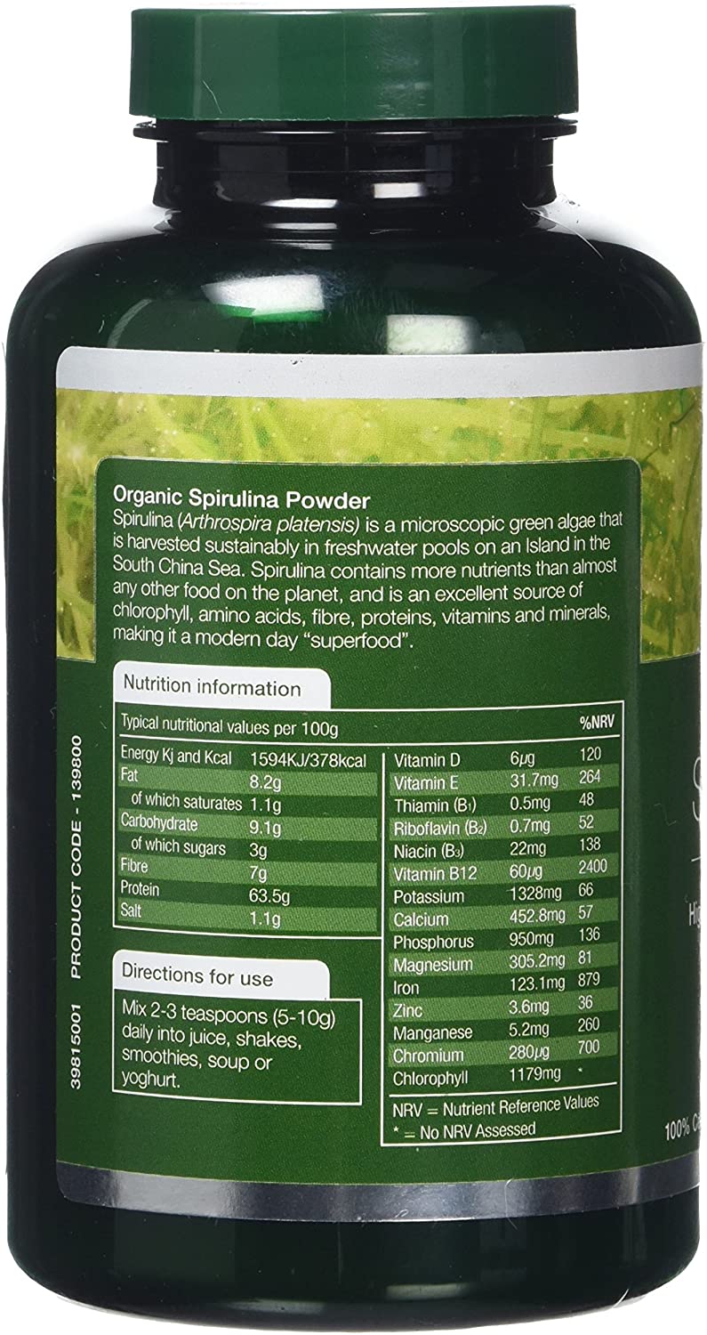 Natures Aid, Organic Superfoods Spirulina Powder 150g Default Title
