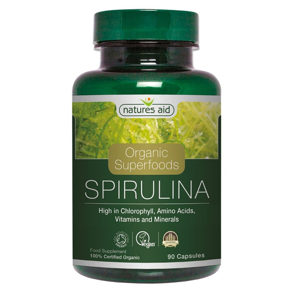 Natures Aid, Organic Superfoods Spirulina 500mg 90 Tablets Default Title