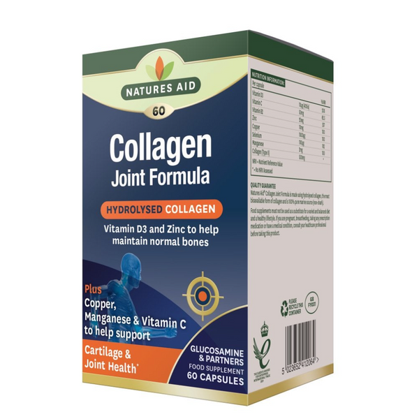 Natures Aid, Collagen Joint Formula With Vitamin D3 & Zinc 60 Capsules