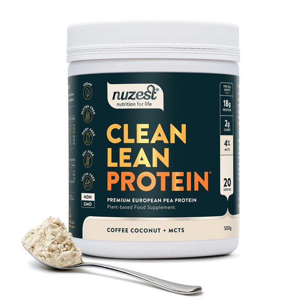 Nuzest, Clean Lean Protein 100% Plant Based Coffee, Coconut + MCTs 500g Default Title