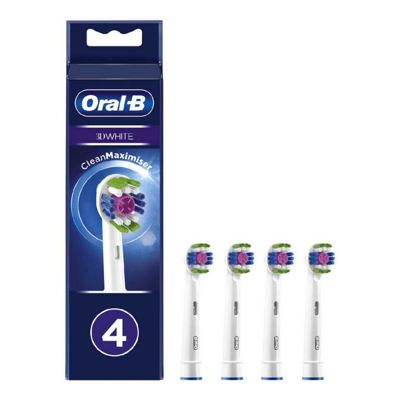 Braun Oral-B, 3D White Replacement Electric Toothbrush Heads 4 Pack