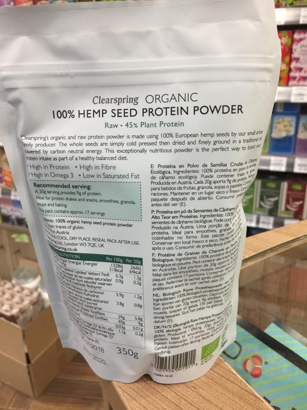 Clearspring, Organic 100% Hemp Protein Powder 350g Default Title
