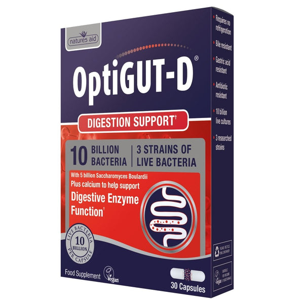 Natures Aid, OptiGUT-D® (10 Billion Bacteria) 30 Capsules Default Title