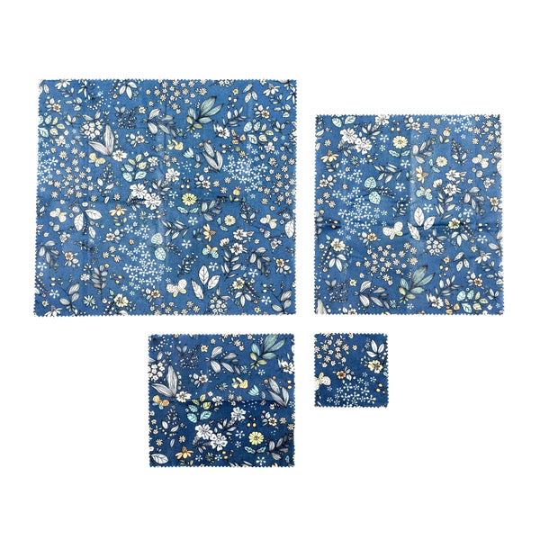 Ireland Beeswax Wraps, Blue Floral Print Beeswax Food Wrap (4 Pack) Default Title