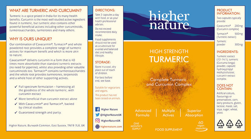 Higher Nature, Turmeric Vegan Capsules 60 Default Title