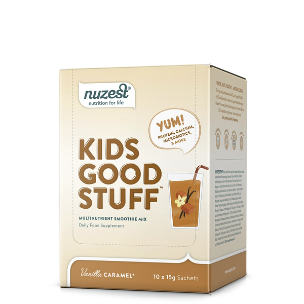 Nuzest, Kid's Good Stuff Multinutrient Vanilla Caramel Smoothie Mix (10x15g) Sachet Box Default Title