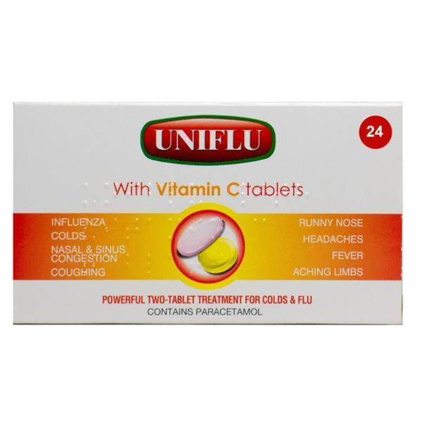 Uniflu, With Vitamin C 24 Tablets